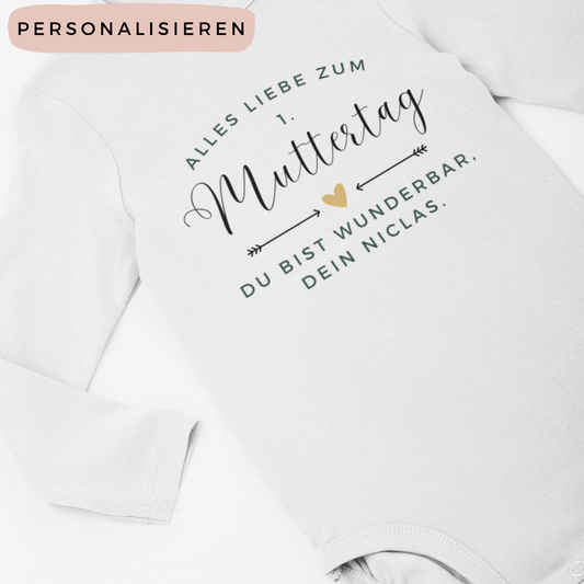 Personalisierter langarm Body – Muttertag mit Name