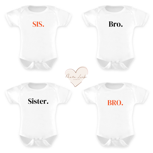 Bro., Sis., Geschwistershirt Body