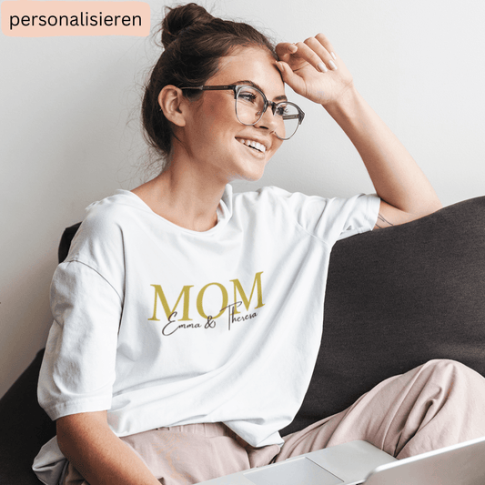 Personalisiertes MOM/ MAMA 100% Bio Oversized T-Shirt - Mama-Liebe