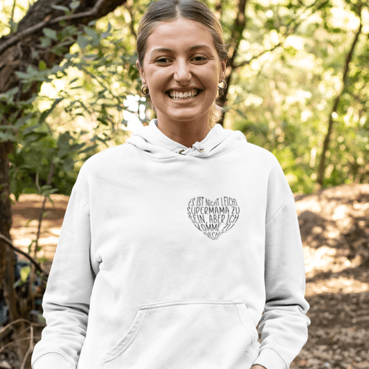 Supermama Herzform Unisex Organic Hoodie - Mama-Liebe