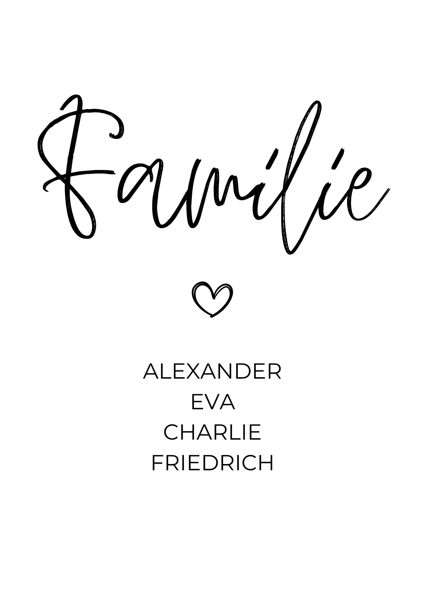 Familie personalisiert- Selbstausdruck