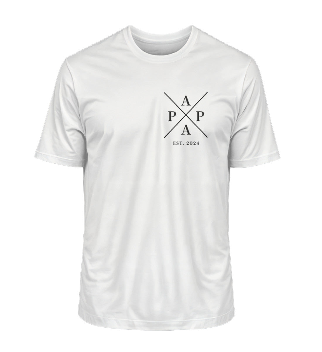 Personalisiertes "PAPA/DAD Cross Est." Kreuz 100% Bio T-Shirt