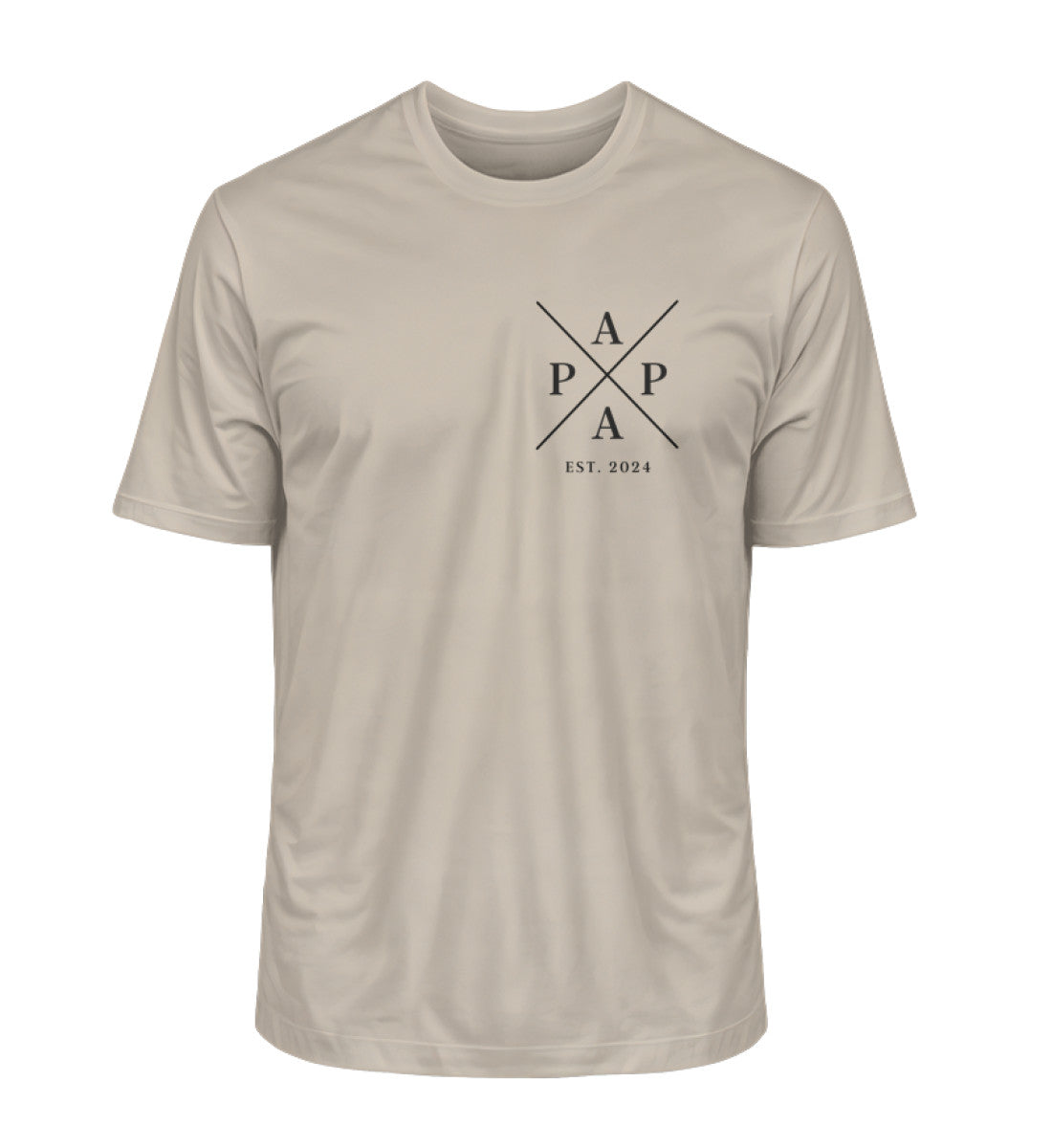 Personalisiertes "PAPA/DAD Cross Est." Kreuz 100% Bio T-Shirt