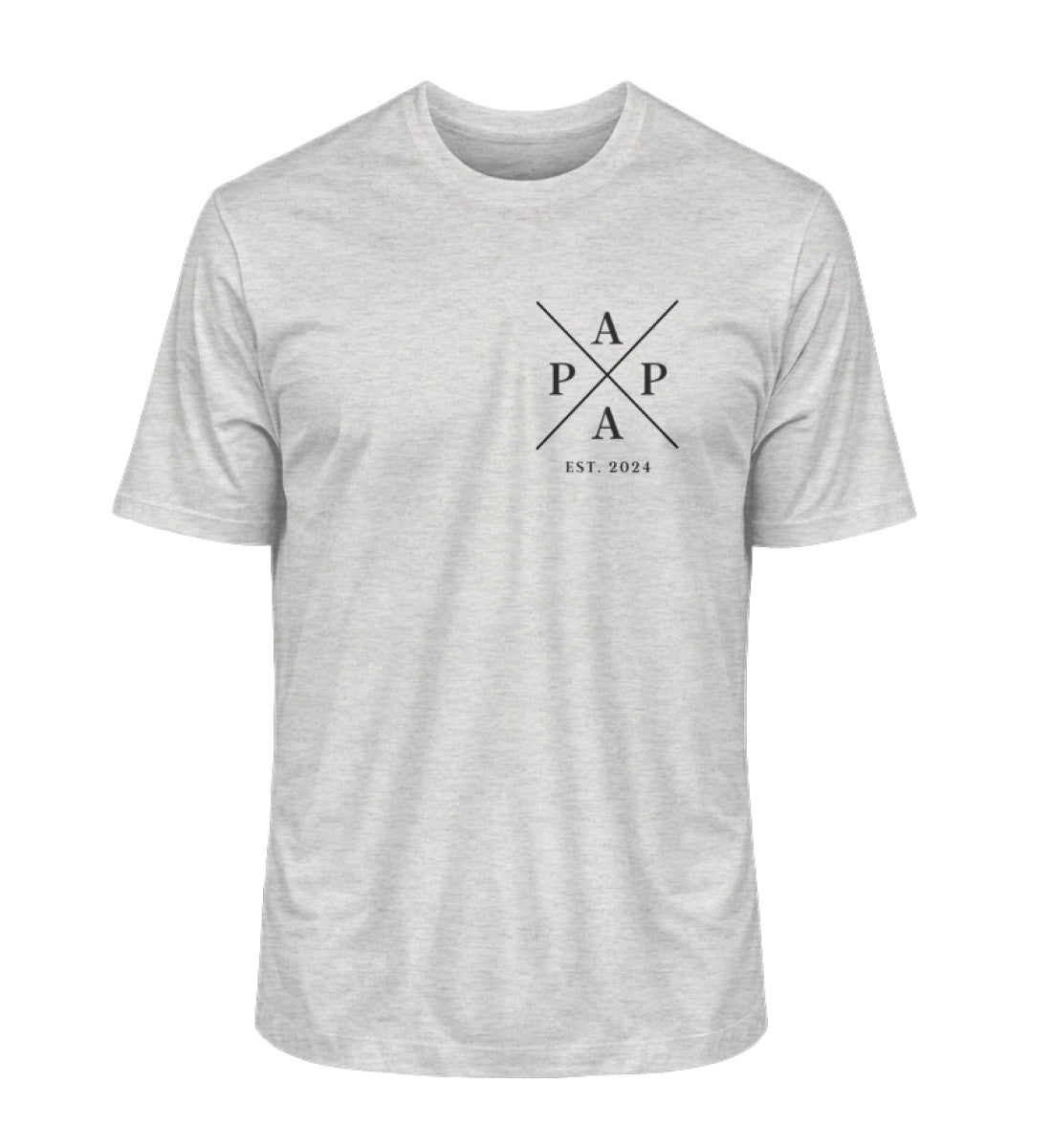 Personalisiertes "PAPA/DAD Cross Est." Kreuz 100% Bio T-Shirt