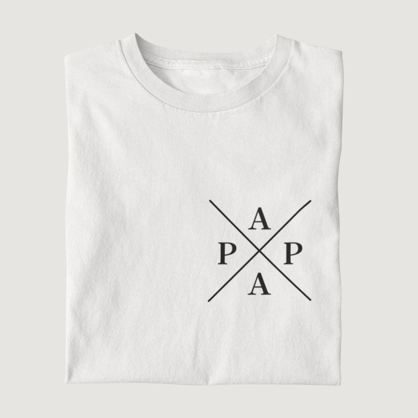 Personalisiertes "PAPA/DAD Cross Est." Kreuz 100% Bio T-Shirt