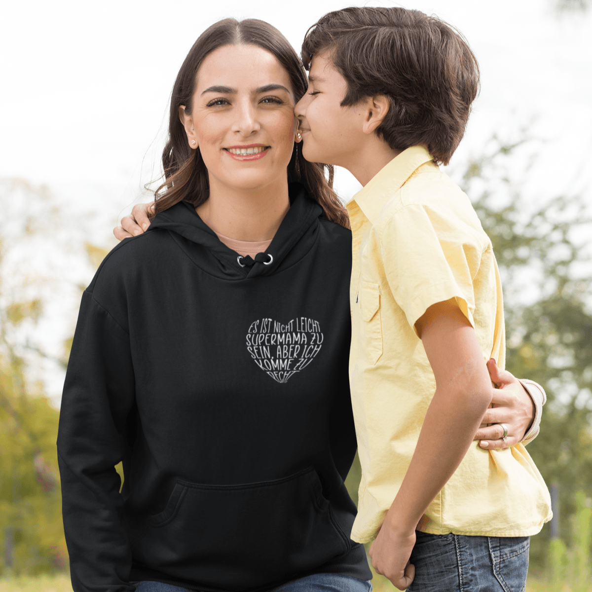 Supermama Herzform Unisex Organic Hoodie - Mama-Liebe